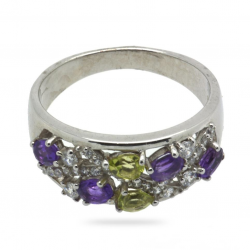 Multigems & 925 Sterling Silver Ring