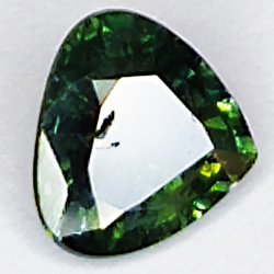 1.08ct Saphir Vert coupe poire 6.6x6.1mm