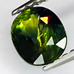 0.77ct Saphir Vert coupe ovale 6.0x5.0mm