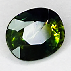 0.77ct Saphir Vert coupe ovale 6.0x5.0mm