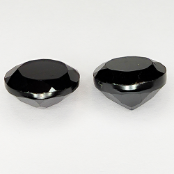 42.56ct Pair Black Spinel round cut 10.9x10.9mm