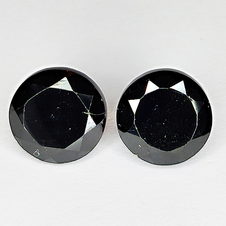 43.10ct Pareja Espinela Negra talla redonda 11.0x11.0mm