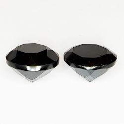 40.86ct Pair Black Spinel round cut 10.8x10.8mm