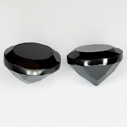 43.00ct Pair Black Spinel round cut 10.8x10.8mm