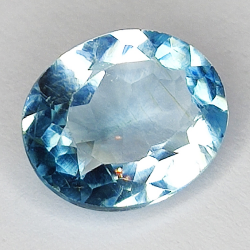 3.82ct Topazio Blu taglio ovale 10.8x8.9mm