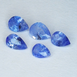 1.58ct Zaffiro Blu taglio pera 5.5x4.1mm 5pz