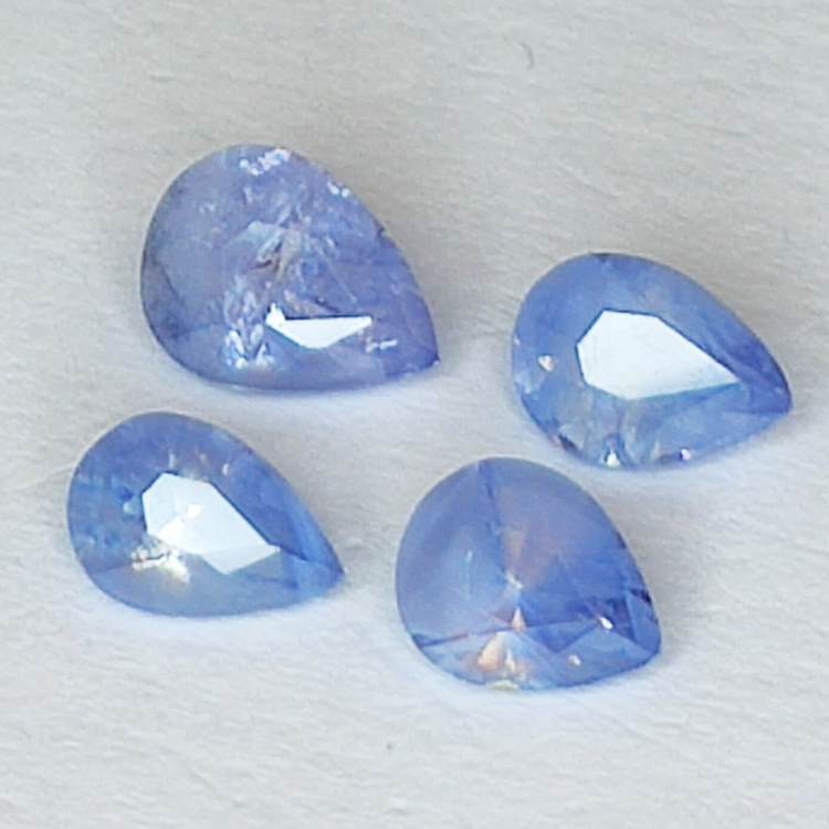 1.79ct Zaffiro Blu taglio pera 5.8x4.4mm 4pz