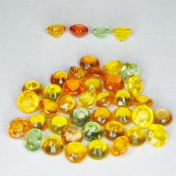 7.05ct Zafiro de Songea multicolor talla redonda 3.2x3.1mm 41pz