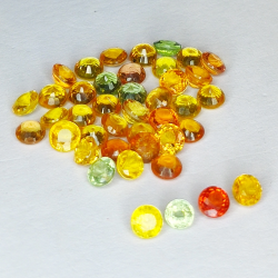 7.05ct Songea Zaffiro multicolore taglio rotondo 3.2x3.1mm 41pz