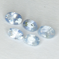 1.75ct Zaffiro Blu taglio ovale 5.4x3.7mm 5pz