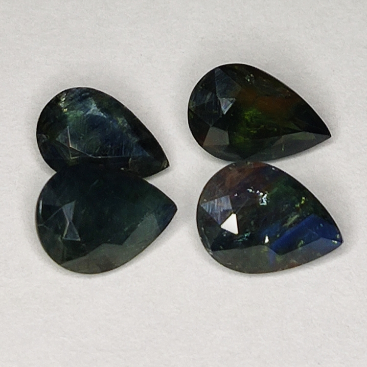 4.25ct Blue Sapphire pear cut 8.0x5.2mm 4pc