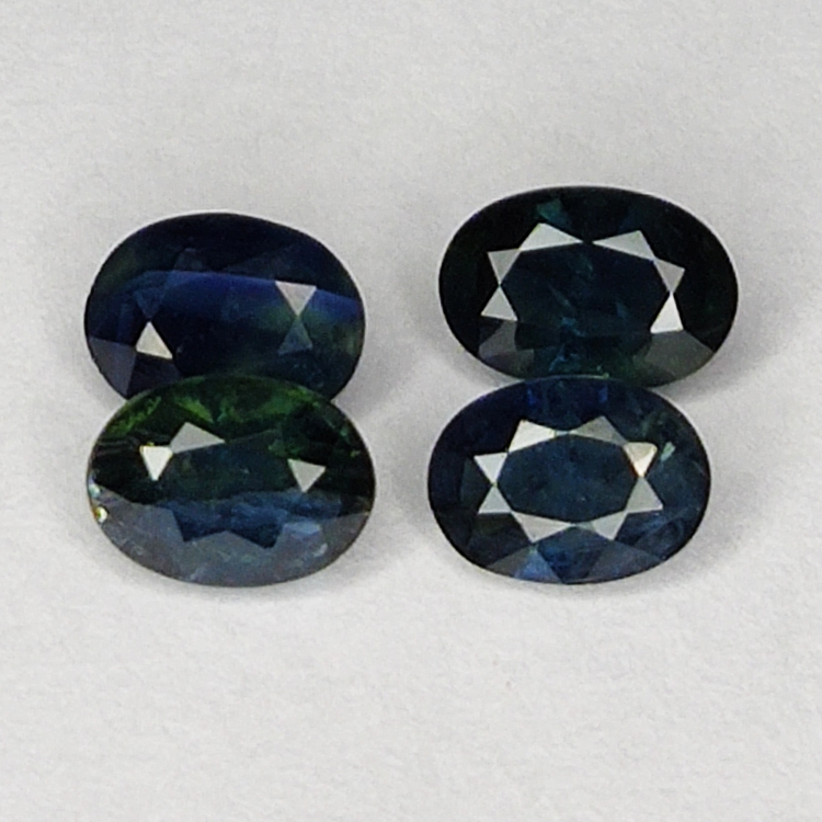 2.06ct Bleu Saphir ovale coupe 5.8x3.9mm 4pcs