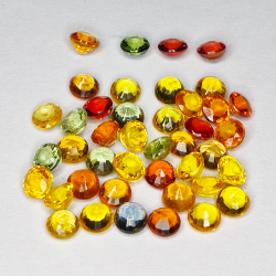 7.42ct Saphir Songea multicolore coupe rond 3.1x3.1mm 42pcs