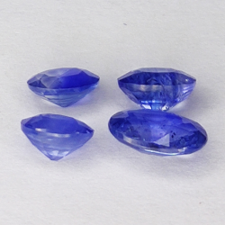 1.93ct Bleu Saphir ovale coupe 6.5x4.3mm 4pcs