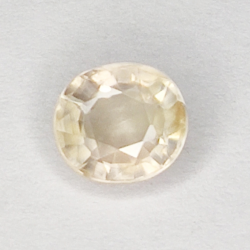 1.14ct Saphir Blanc coupe ovale 6.0x5.3mm