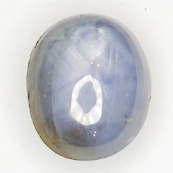 4.33ct Weiß Stern Saphir cabochon oval 9.0x7.4mm