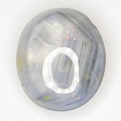 3.37ct Weiß Stern Saphir cabochon oval 9.0x7.7mm