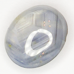 3.37ct Saphir Blanc Étoilé cabochon ovale 9.0x7.7mm