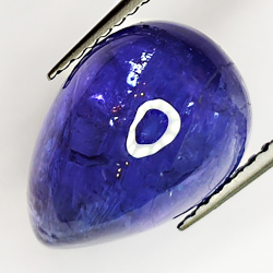 7.31ct Tanzanite cabochon pera 12.9x9.1mm