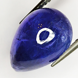 7.31ct Tanzanite cabochon pera 12.9x9.1mm