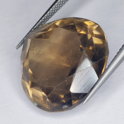 30.42ct Quartz Fumé coupe poire 20x20mm