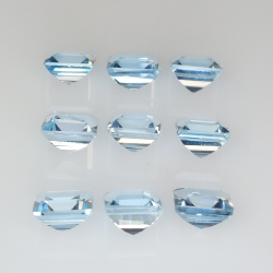 12.55ct Blauer Topas prinzessschliff 6.2x6.2mm 9stk