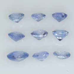 2.53ct Bleu Saphir ovale coupe 5.1x4.0mm 9pcs