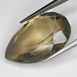 11.52ct Quarzo Fumé taglio pera 19x12mm