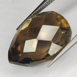 14.60ct Quartz Fumé coupe poire 17x13mm