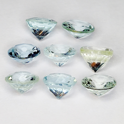 5.84ct Aquamarine round cut 6x6mm 8pc