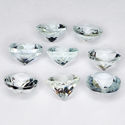 5.58ct Aquamarine round cut 6x6mm 8pc