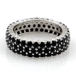 copy of White topaz or black spinel ring and 925 silver