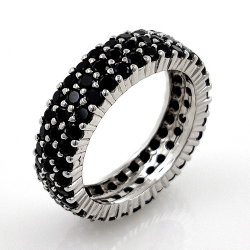 copy of White topaz or black spinel ring and 925 silver