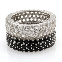 copy of Bague topaze blanche ou spinelle noire et argent 925