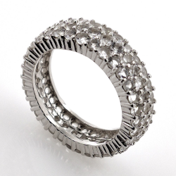 copy of White topaz or black spinel ring and 925 silver