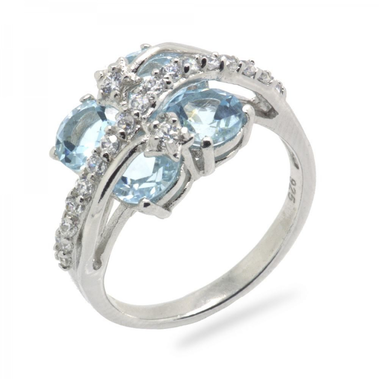 Blue Topaz & 925 Sterling Silver Ring