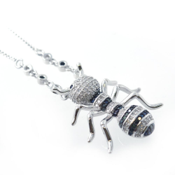 CZ & 925 Sterling Silver Ant Pendant