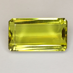 Lemon quartz emerald cut 26.74ct -14x14mm