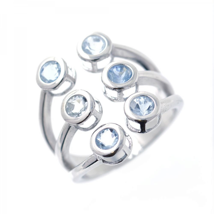 925 Silver ring with different gems