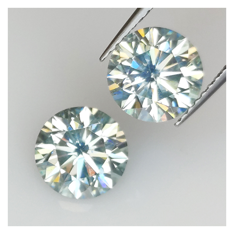 Taglio rotondo di Moissanite da 4,10 ct, 8,20 x 8,20 mm