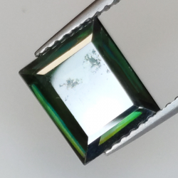 Moissanite verde taglio principessa da 2,41 ct, 9,17 x 7,46 mm