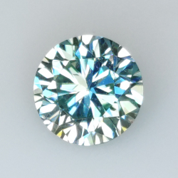 Moissanite verte de 1,52 ct, taille ronde 7,58x7,56 mm