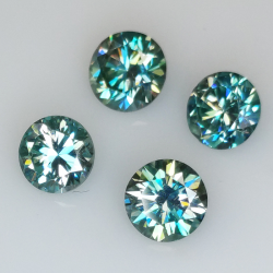 2.77ct Green Moissanite round cut 6mm