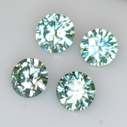 7.14ct Green Moissanite round cut 8mm