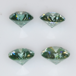 Moissanite verte de 7,14 ct, taille ronde 8 mm