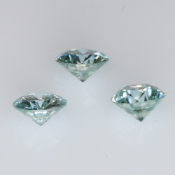 Moissanite verte de 2,07 ct, taille ronde 6 mm