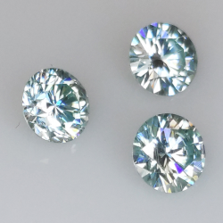 Moissanite verte de 2,07 ct, taille ronde 6 mm