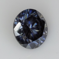 Taglio rotondo di Moissanite grigia da 4,70 ct, 10,90x6,67 mm