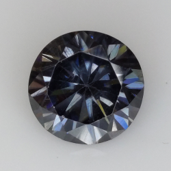 4.70ct Moissanita Gris talla redonda 10.90x6.67mm