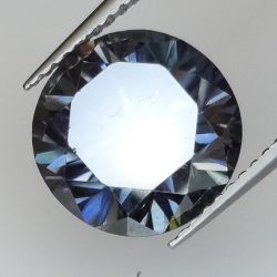 Taglio rotondo di Moissanite grigia da 4,70 ct, 10,90x6,67 mm